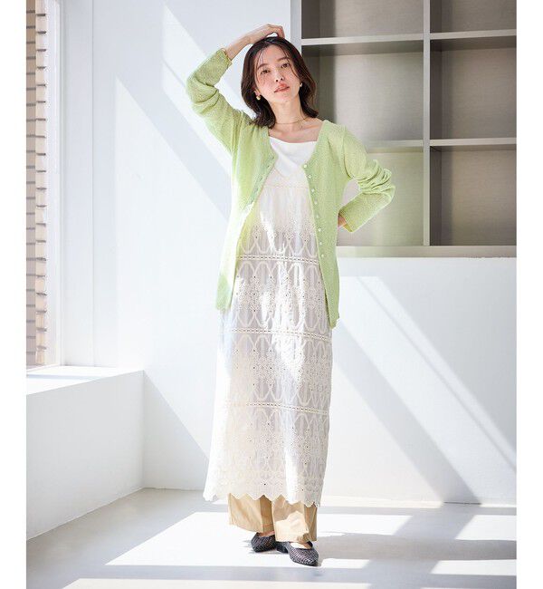 Rope&rsquo;Picnic「【WEB限定】多ボタンミドル丈シアーカーディガン」|カーディガン|