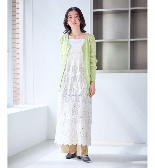 Rope&rsquo;Picnic「【WEB限定】多ボタンミドル丈シアーカーディガン」|カーディガン|