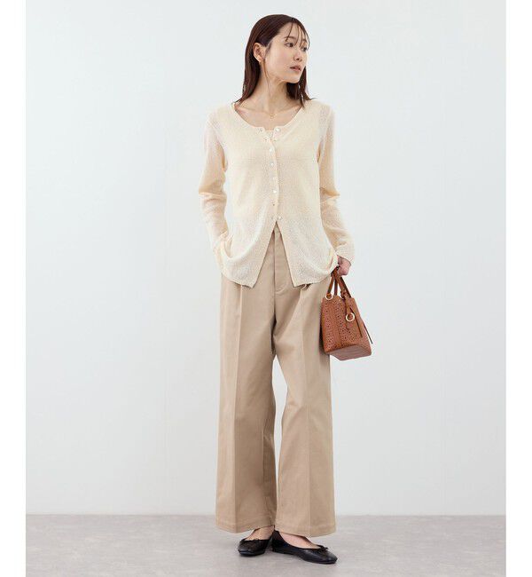 Rope&rsquo;Picnic「【WEB限定】多ボタンミドル丈シアーカーディガン」|カーディガン|