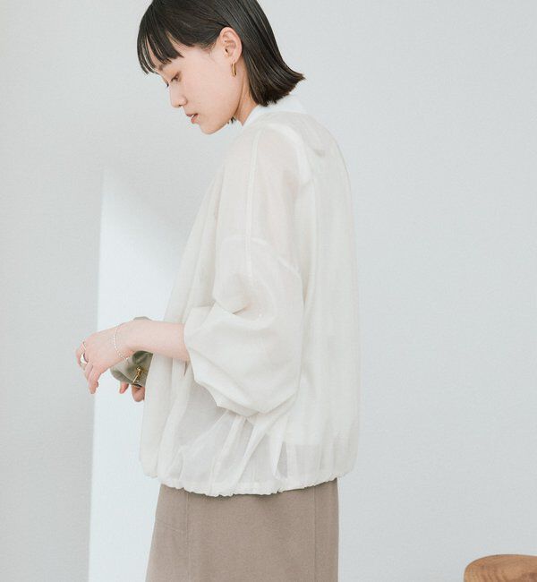  「【上品な艶感が華やかな印象に/軽量/手洗い可】グロッシーシアーブルゾン」|ブルゾン・スタジャン|