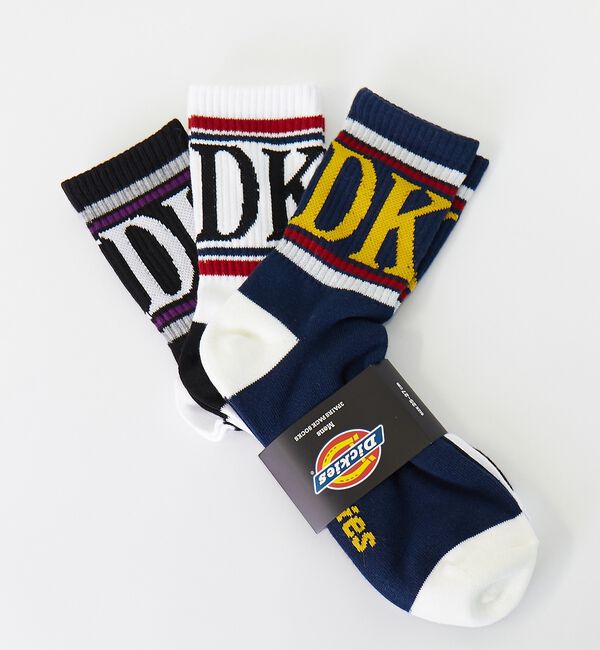 ABAHOUSE「【Dickies / ディッキーズ】3P DKTXロゴソックス/3足パックロゴ靴」|ソックス|