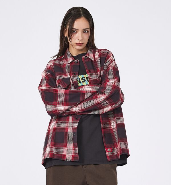 ABAHOUSE「【Dickies / ディッキーズ】フランネルチェックシャツ / ユニセックス」|シャツ・ブラウス|