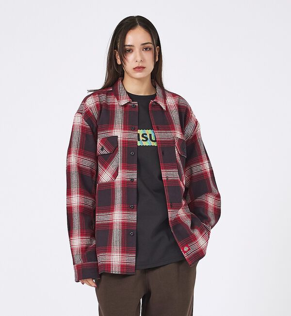 ABAHOUSE「【Dickies / ディッキーズ】フランネルチェックシャツ / ユニセックス」|シャツ・ブラウス|