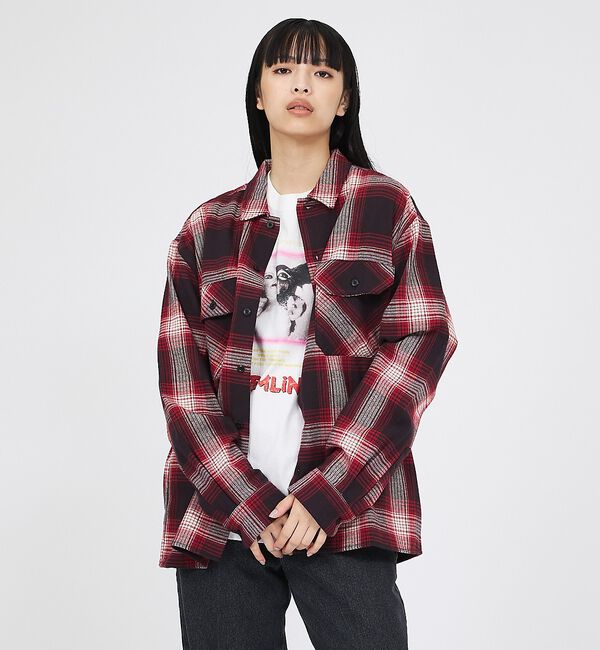ABAHOUSE「【Dickies / ディッキーズ】フランネルチェックシャツ / ユニセックス」|シャツ・ブラウス|レッド
