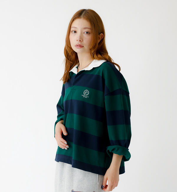 Rouge vif「【PARROTT CANVAS/パロットキャンバス】クロップド ワイド ラガーシ」|Tシャツ・カットソー|