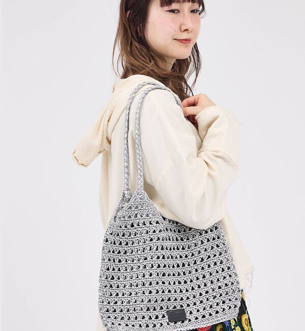 Rouge vif「【Swaraj /スワラージ】手編みのメタリックマクラメ・ショルダーバッグ/キラ」|トートバッグ|