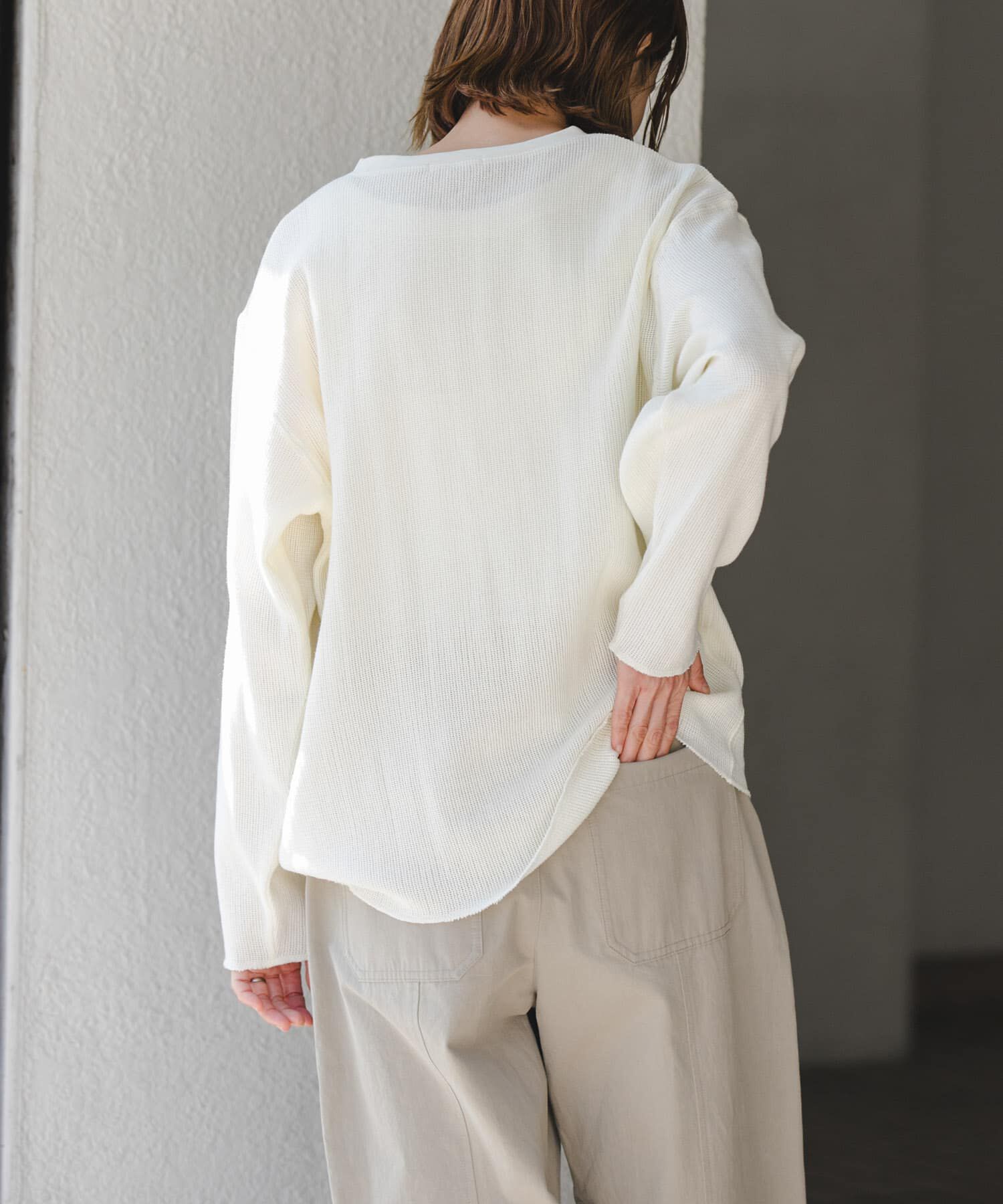 URBAN RESEARCH DOORS「FORK&SPOON　メッシュロングスリーブプルオーバー」|Tシャツ・カットソー|