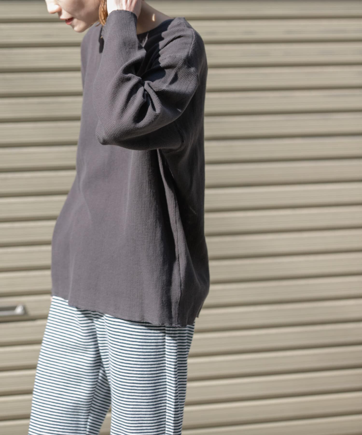 URBAN RESEARCH DOORS「FORK&SPOON　メッシュロングスリーブプルオーバー」|Tシャツ・カットソー|