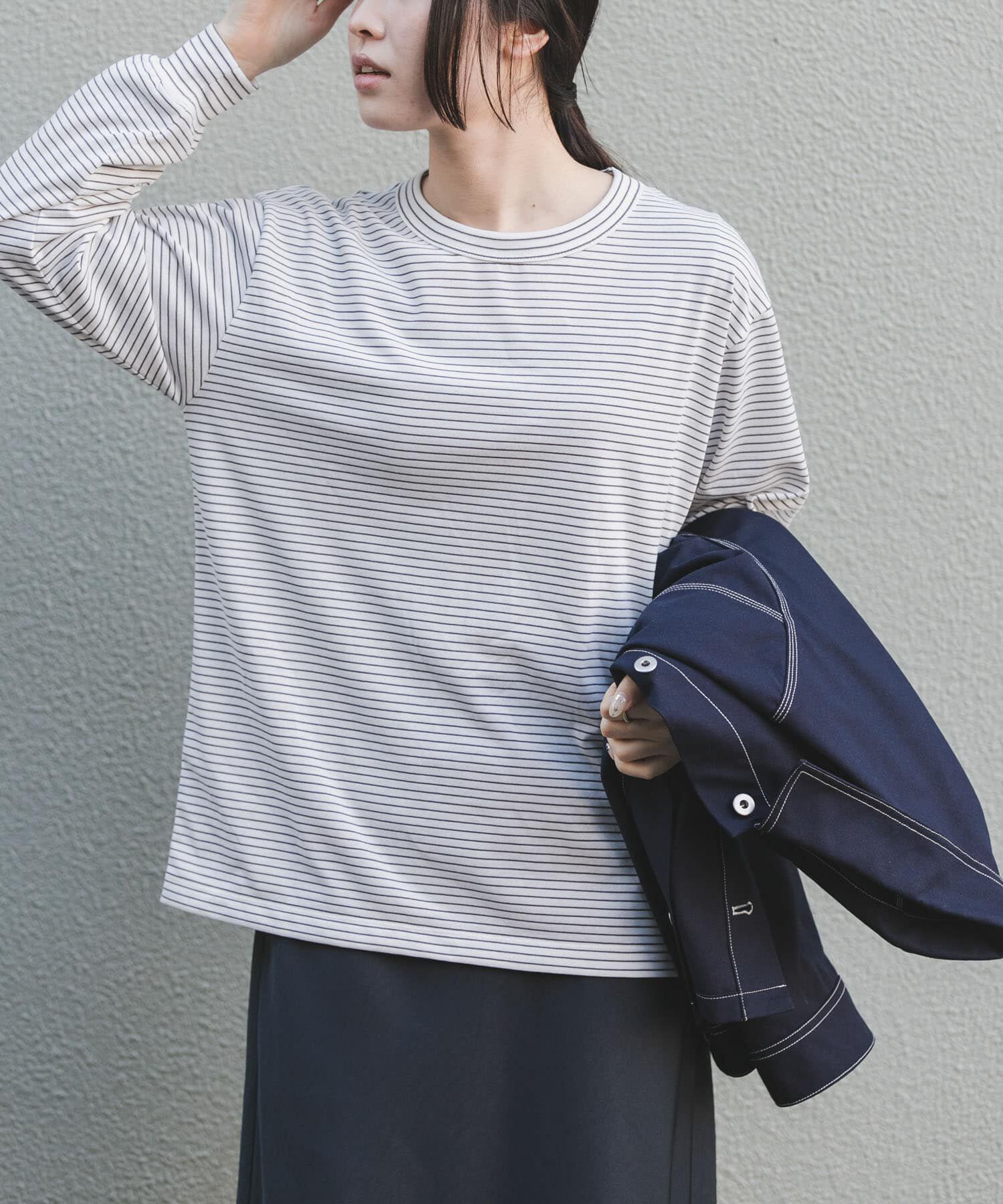 URBAN RESEARCH DOORS「FORK&SPOON　CAVEボーダーロングスリーブTシャツ」|Tシャツ・カットソー|