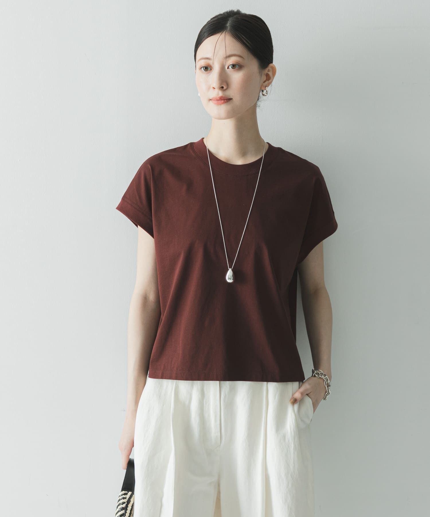 URBAN RESEARCH「『UR TECH/汗染み防止』スーピマコットンフレンチスリーブカットソー」|Tシャツ・カットソー|
