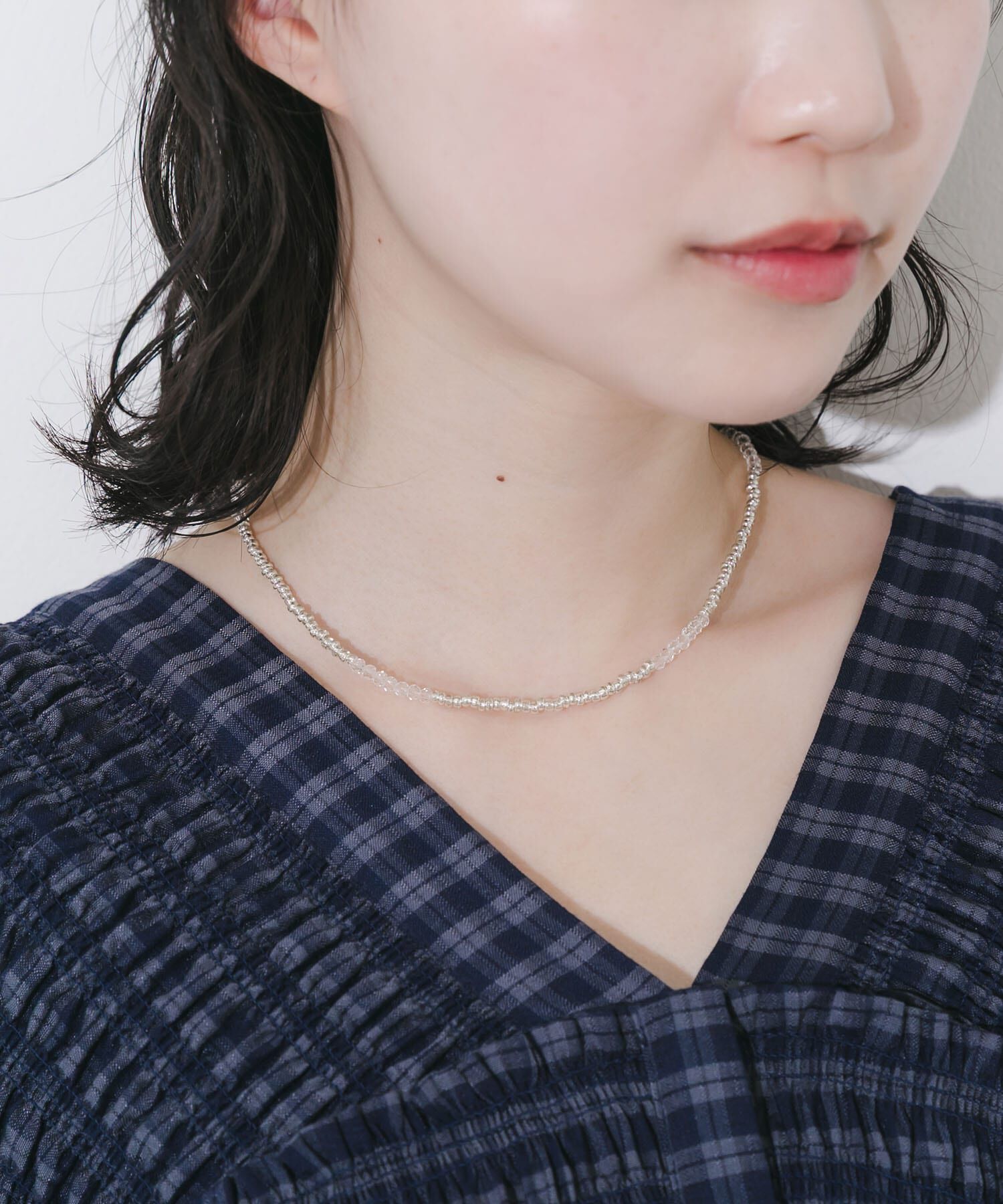 SMELLY「メタリックビーズネックレス」|ネックレス|