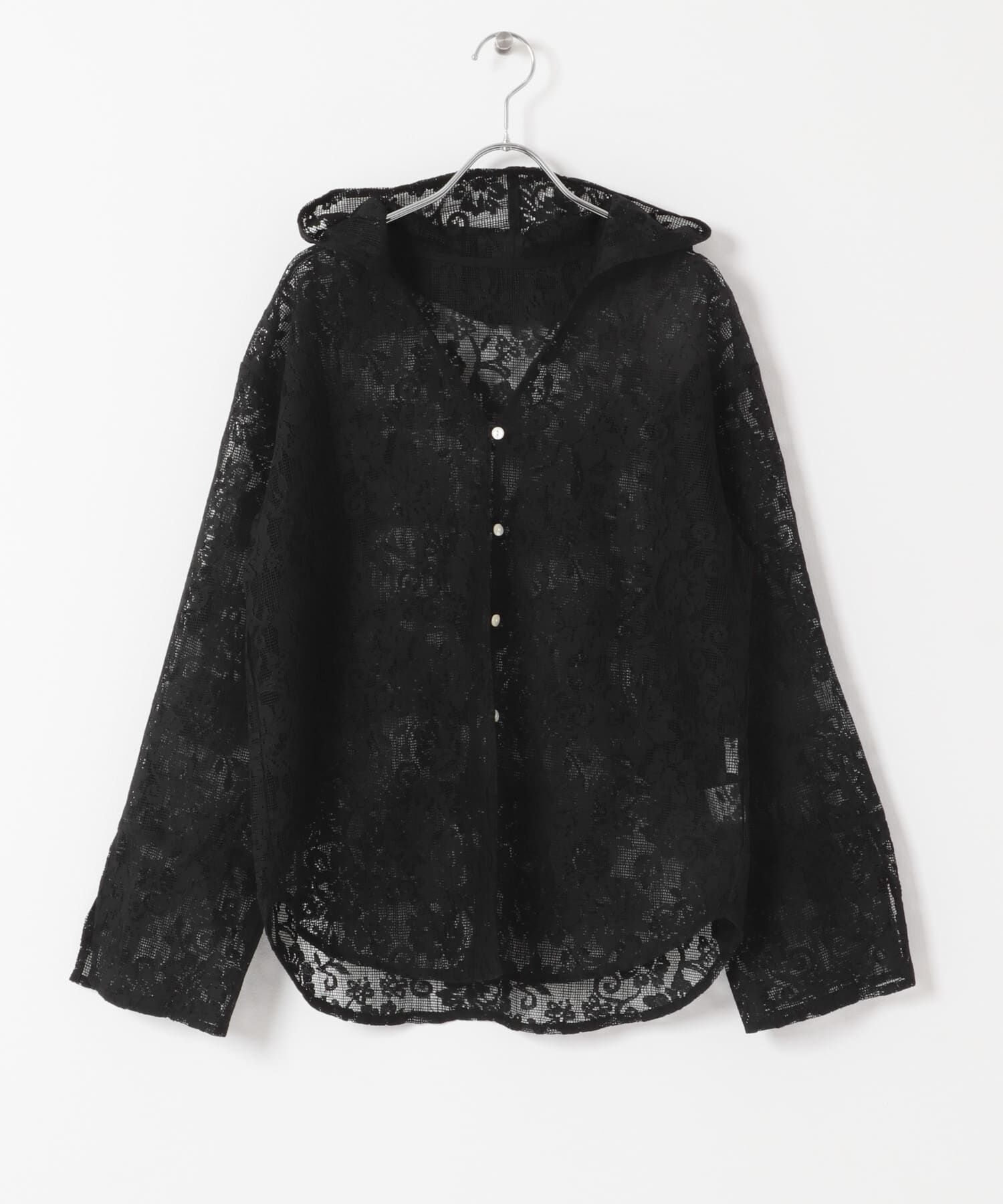 URBAN RESEARCH ROSSO「YENN　PORTABLE LACE HOODIE」|パーカー|ブラック