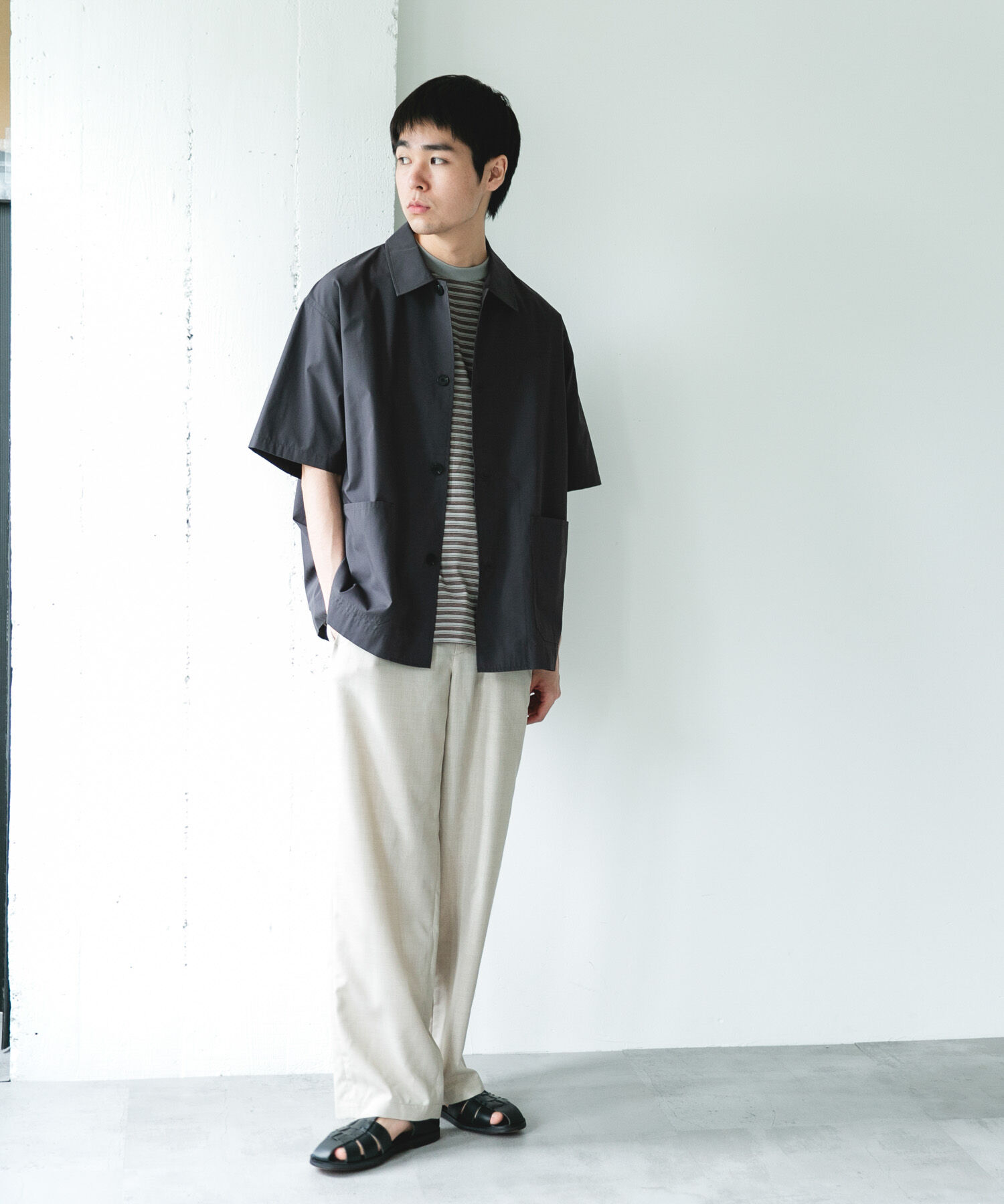 URBAN RESEARCH DOORS「『速乾/ｲｰｼﾞｰｹｱ/UVｶｯﾄ』『URTECH』Aircare ｼｮｰﾄｽﾘｰﾌﾞｼｬ 」|シャツ・ブラウス|