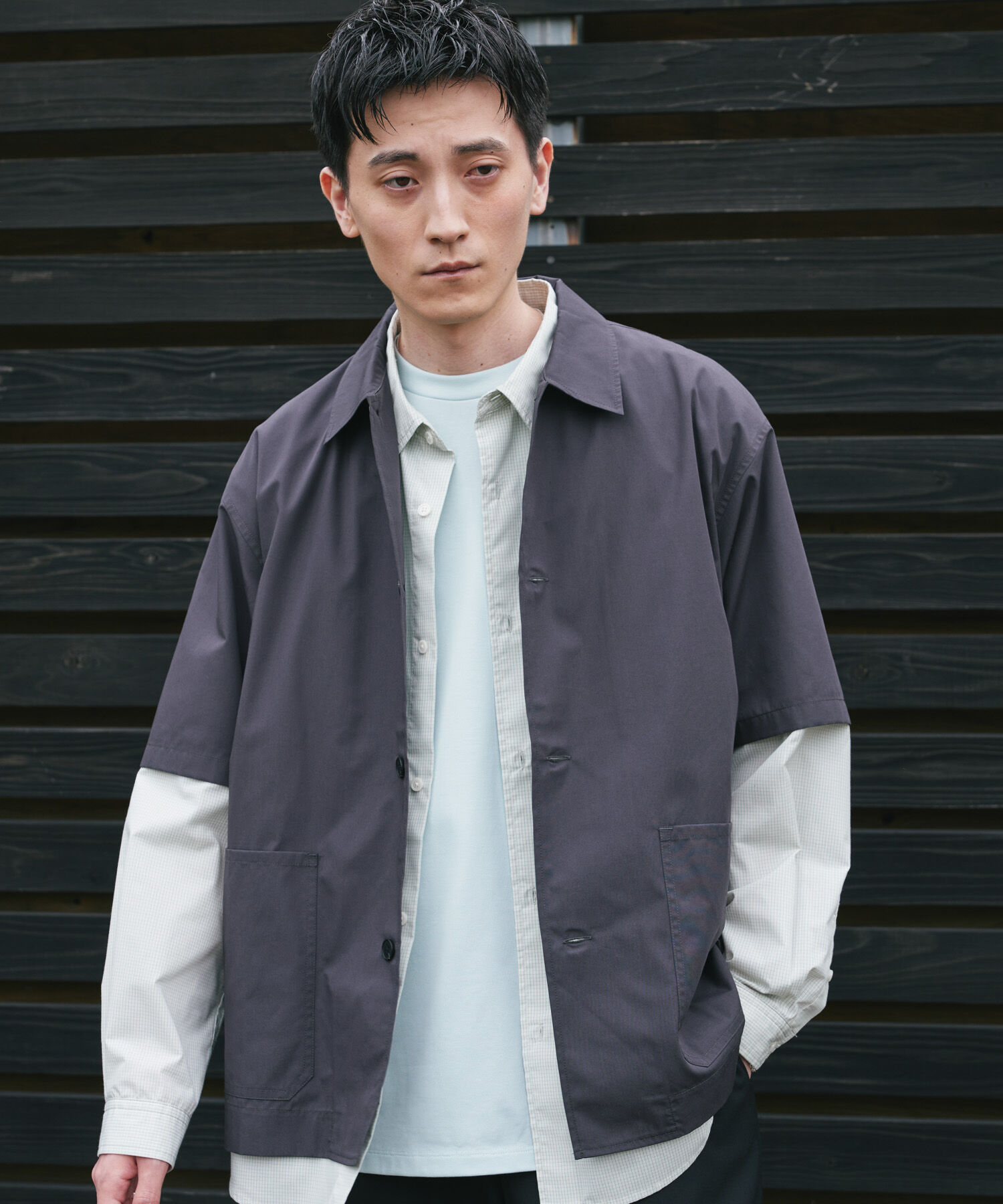 URBAN RESEARCH DOORS「『速乾/ｲｰｼﾞｰｹｱ/UVｶｯﾄ』『URTECH』Aircare ｼｮｰﾄｽﾘｰﾌﾞｼｬ 」|シャツ・ブラウス|