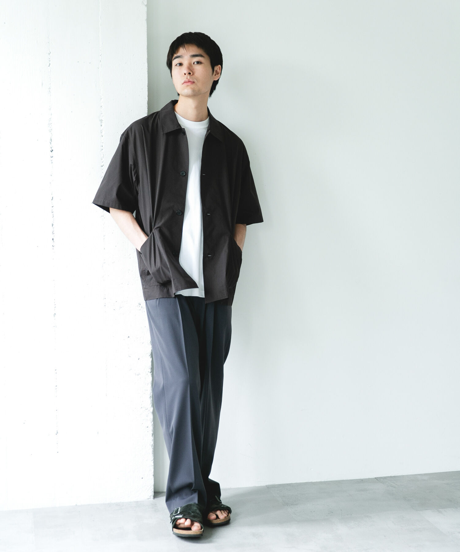 URBAN RESEARCH DOORS「『速乾/ｲｰｼﾞｰｹｱ/UVｶｯﾄ』『URTECH』Aircare ｼｮｰﾄｽﾘｰﾌﾞｼｬ 」|シャツ・ブラウス|