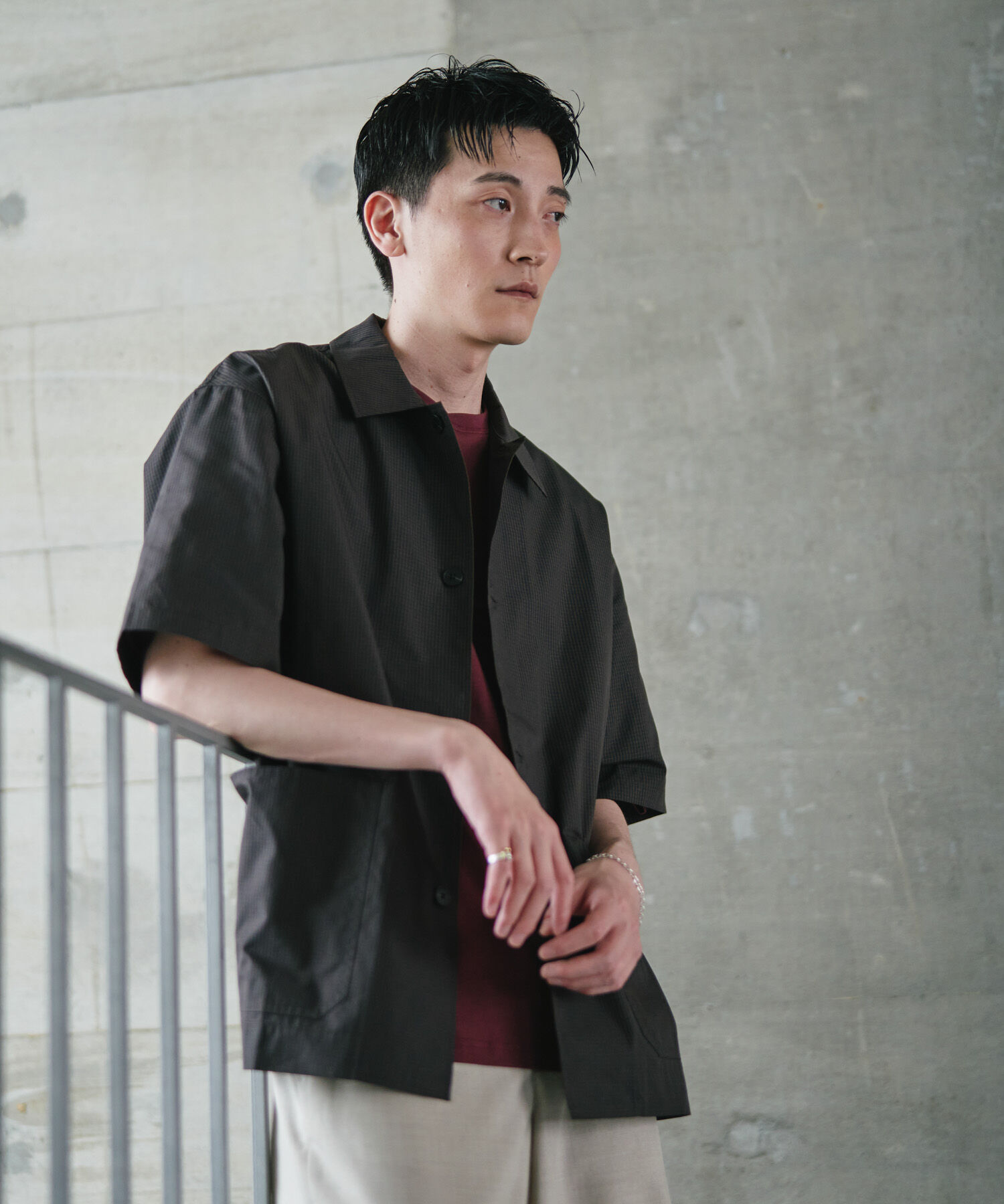 URBAN RESEARCH DOORS「『速乾/ｲｰｼﾞｰｹｱ/UVｶｯﾄ』『URTECH』Aircare ｼｮｰﾄｽﾘｰﾌﾞｼｬ 」|シャツ・ブラウス|