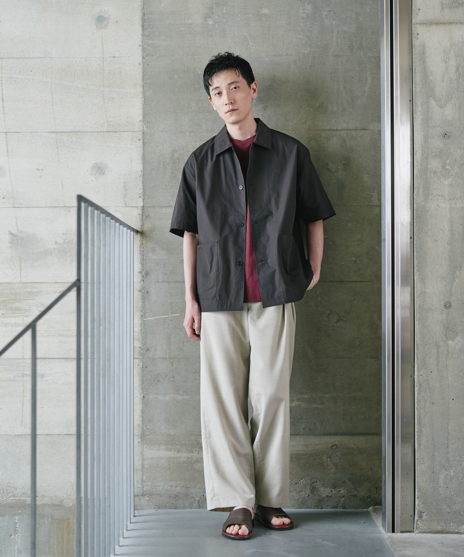 URBAN RESEARCH DOORS「『速乾/ｲｰｼﾞｰｹｱ/UVｶｯﾄ』『URTECH』Aircare ｼｮｰﾄｽﾘｰﾌﾞｼｬ 」|シャツ・ブラウス|