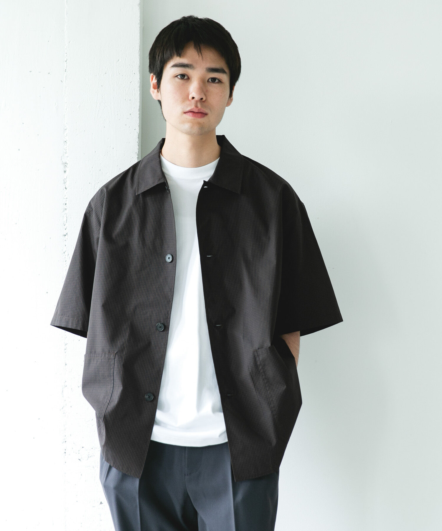 URBAN RESEARCH DOORS「『速乾/ｲｰｼﾞｰｹｱ/UVｶｯﾄ』『URTECH』Aircare ｼｮｰﾄｽﾘｰﾌﾞｼｬ 」|シャツ・ブラウス|