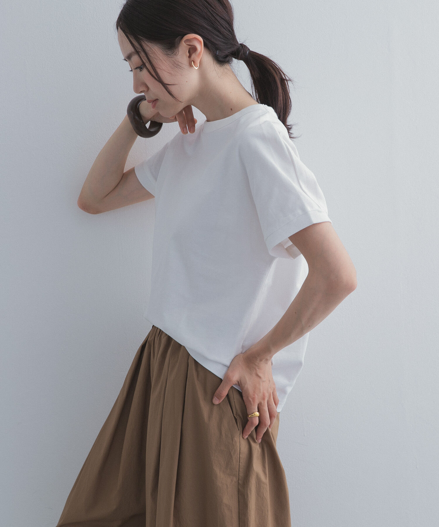 URBAN RESEARCH DOORS「『UR TECH ひやサラクール』バックポイントタックプルオーバー」|Tシャツ・カットソー|