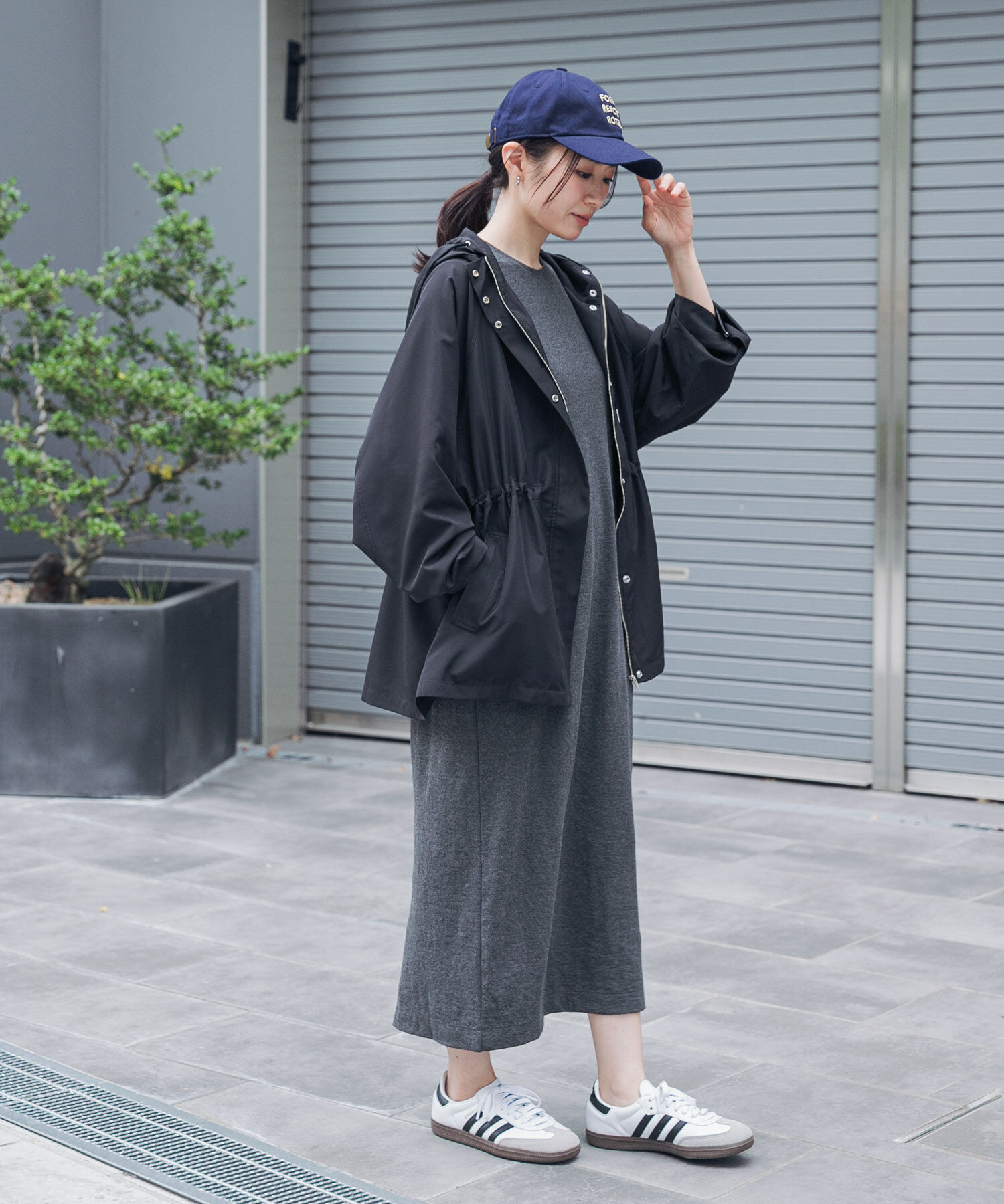 URBAN RESEARCH DOORS「『UR TECH ひやサラクール』遮熱ドロストパーカー」|ノーカラーコート|