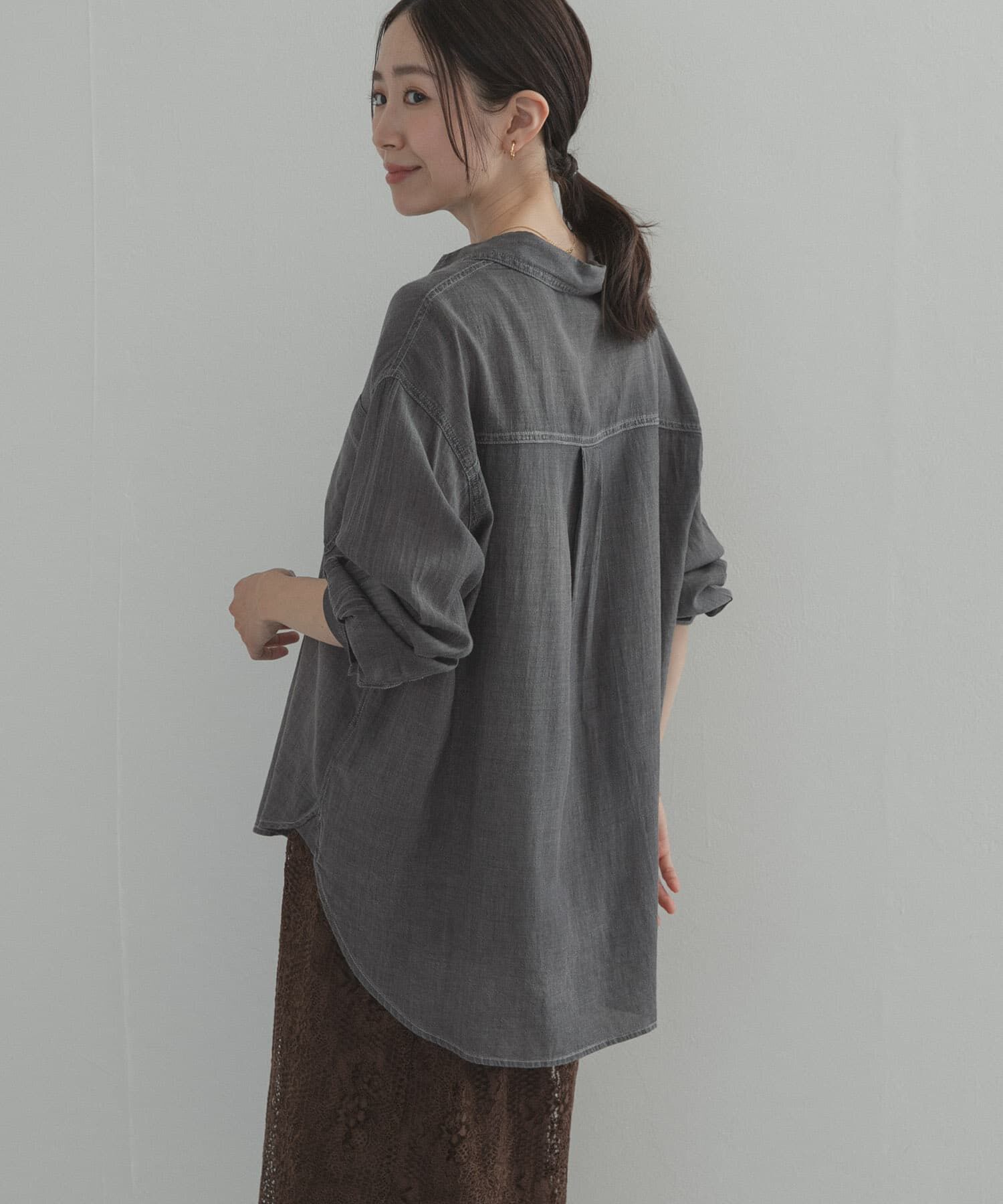 URBAN RESEARCH DOORS「シアーデニムシャツ」|シャツ・ブラウス|