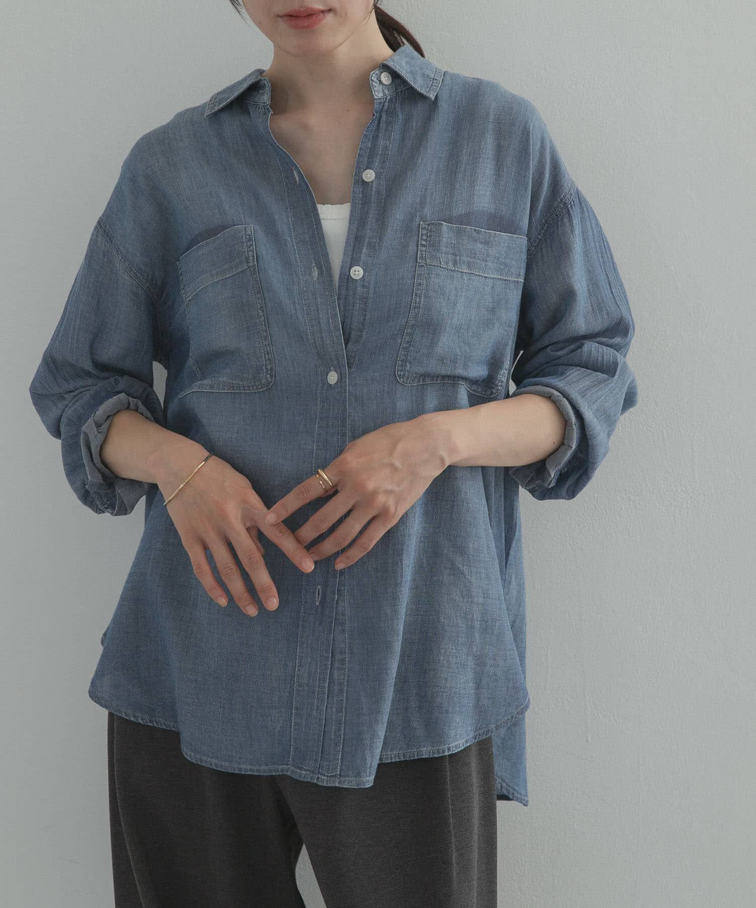 URBAN RESEARCH DOORS「シアーデニムシャツ」|シャツ・ブラウス|