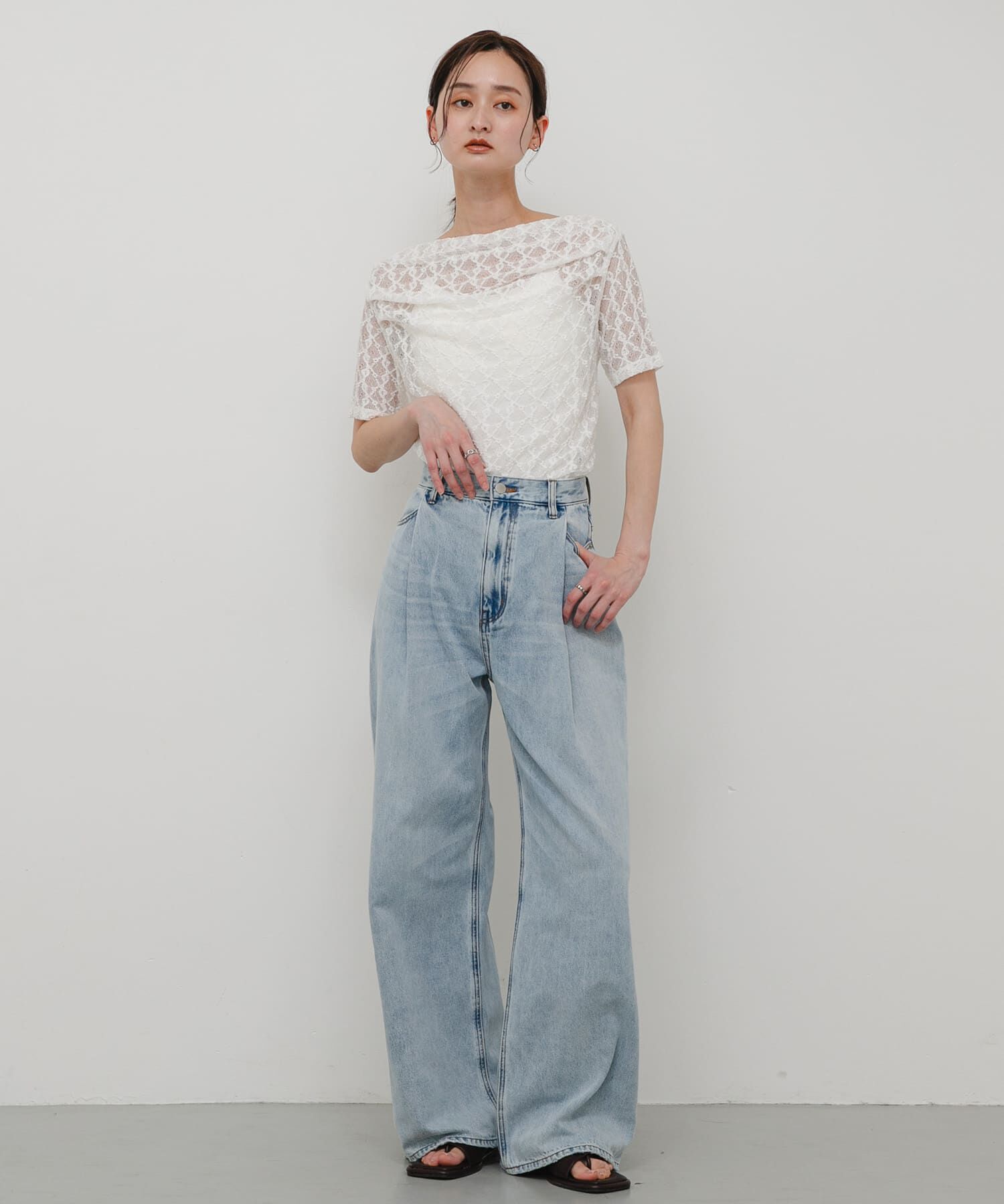 SENSE OF PLACE by URBAN RESEARCH「レースドレープトップ」|Tシャツ・カットソー|