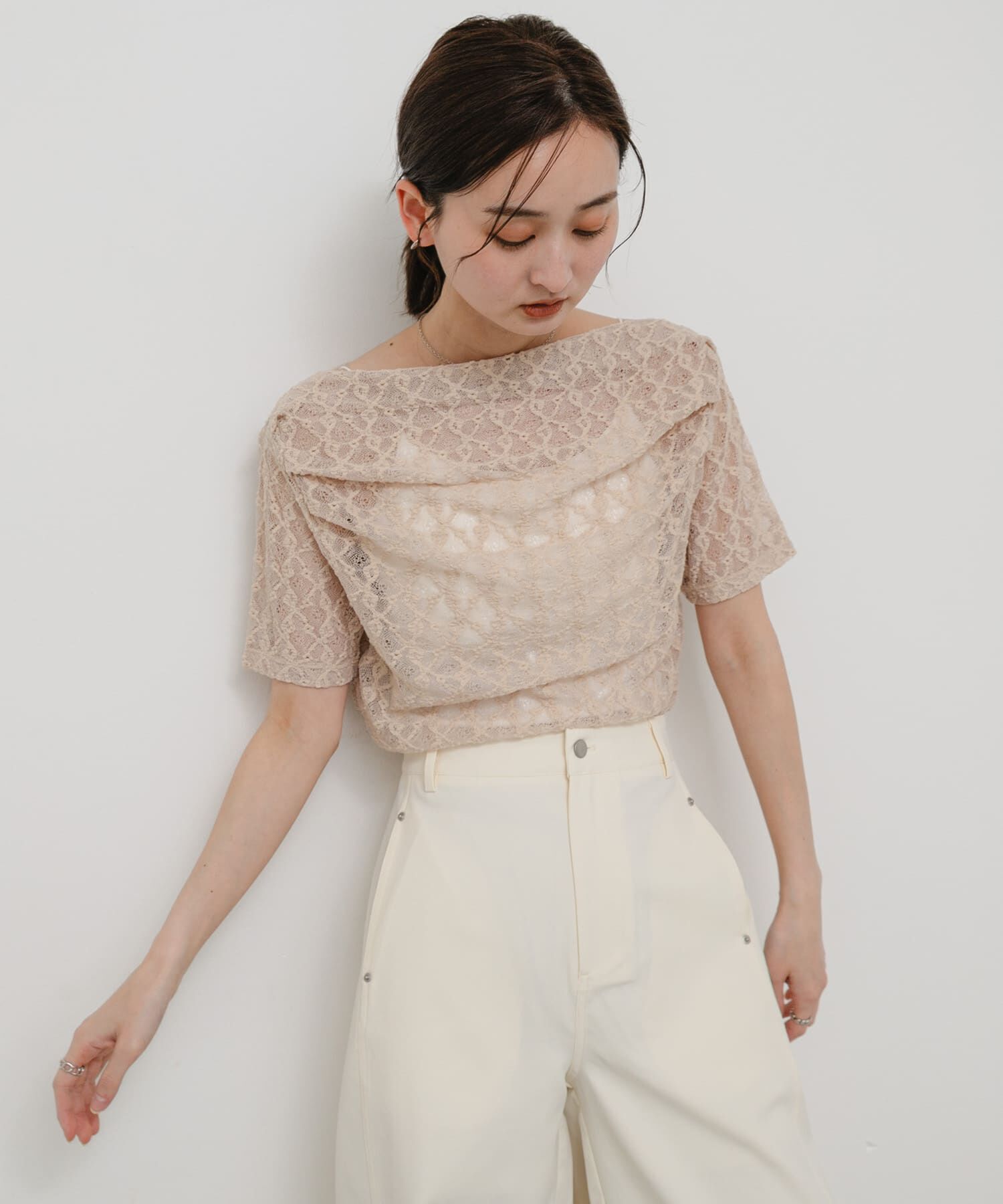 SENSE OF PLACE by URBAN RESEARCH「レースドレープトップ」|Tシャツ・カットソー|