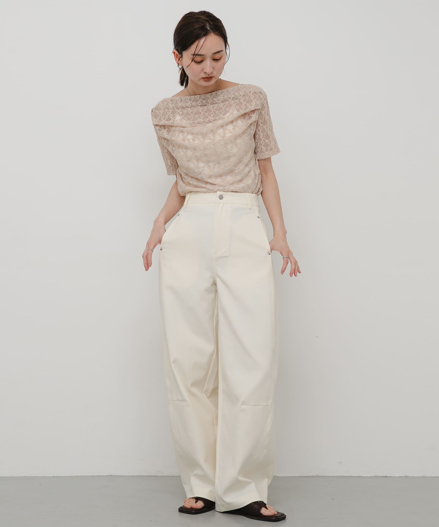 SENSE OF PLACE by URBAN RESEARCH「レースドレープトップ」|Tシャツ・カットソー|