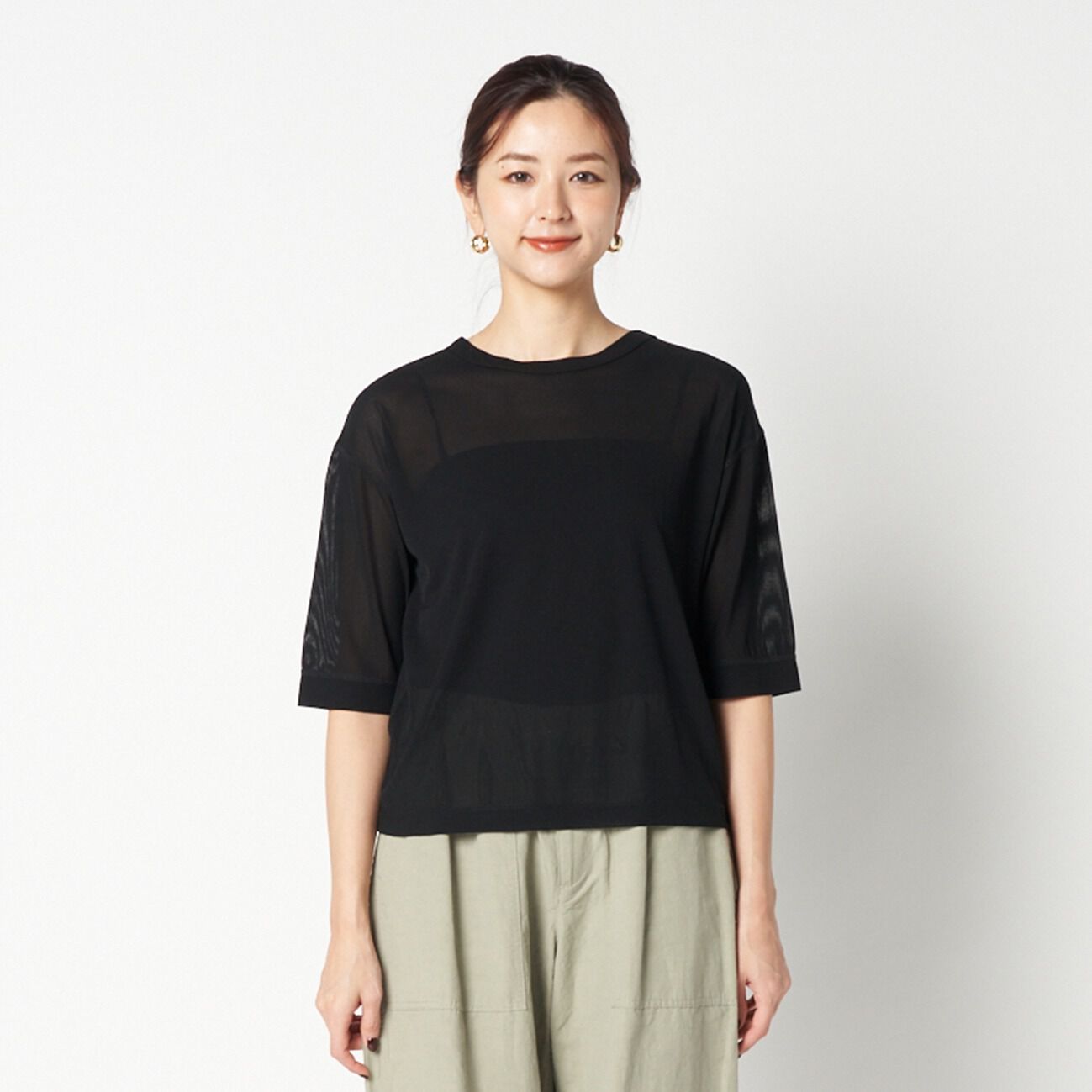 HELIOPOLE「HELIOPOLE SHEER STRIPE TEE」|Tシャツ・カットソー|