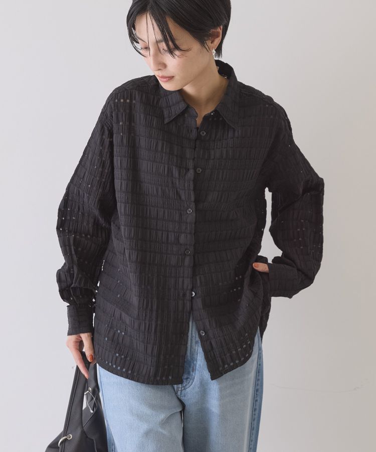 AMERICAN HOLIC「シアーチェックシャツ」|シャツ・ブラウス|Black