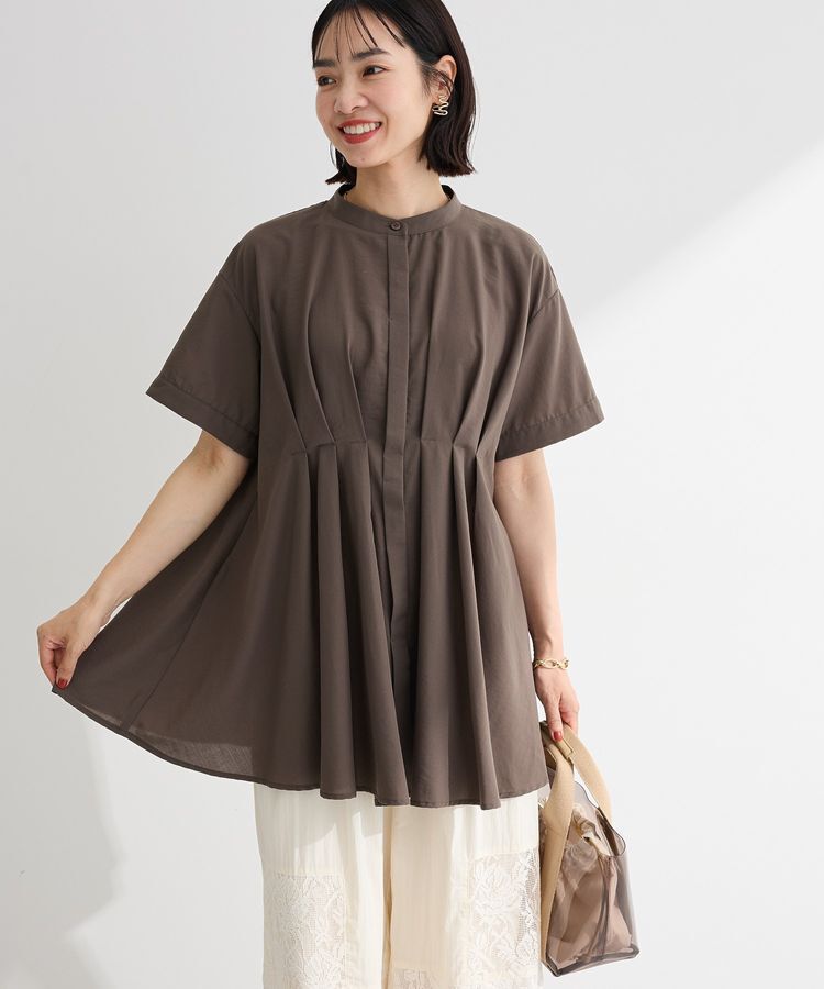 Green Parks「【WEB限定】ウエストタックシャツチュニックⅢ」|シャツ・ブラウス|Charcoal Gray