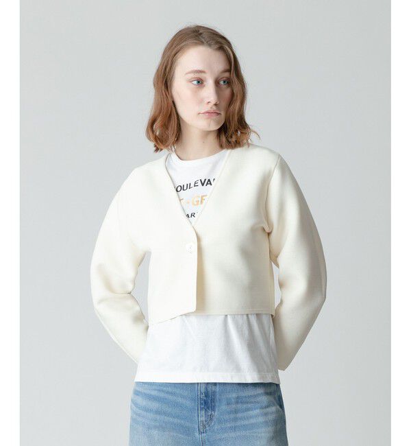 allureville「【セットアップ対応商品】ガーターニットショートジャケット」|ニット・セーター|