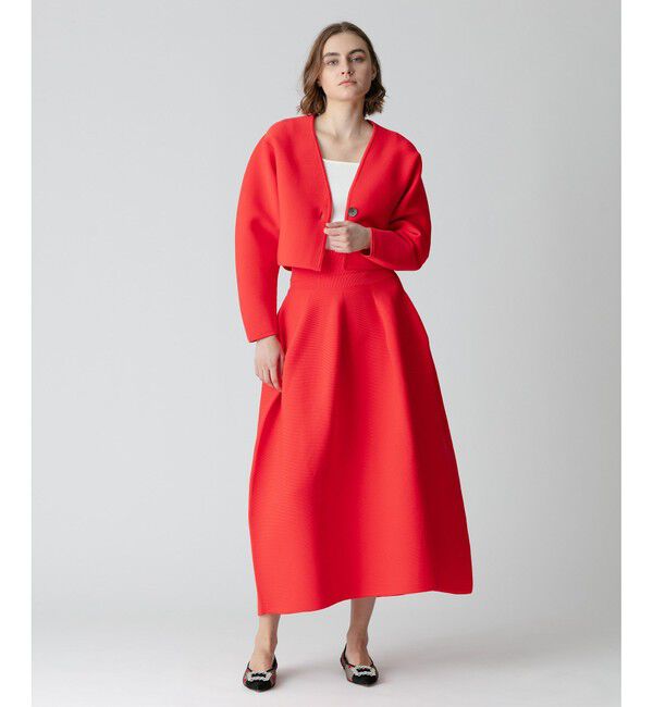 allureville「【セットアップ対応商品】ガーターニットショートジャケット」|ニット・セーター|