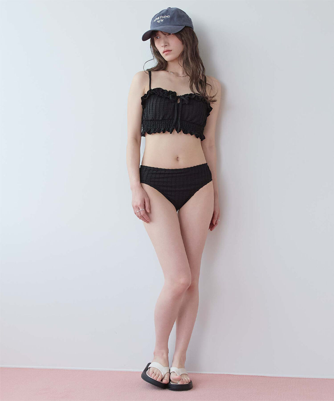 SEA DRESS「3点セット/フリルデザインジャガードビキニ&times;ショートパンツ/水着」|ビキニ|