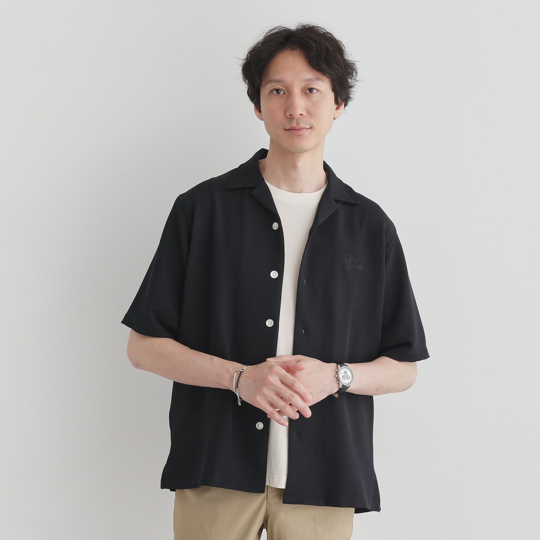 TAKEO KIKUCHI「【LIMITED】ハンドライティングロゴ 1ポイントジャージ半袖シャツ」|シャツ・ブラウス|