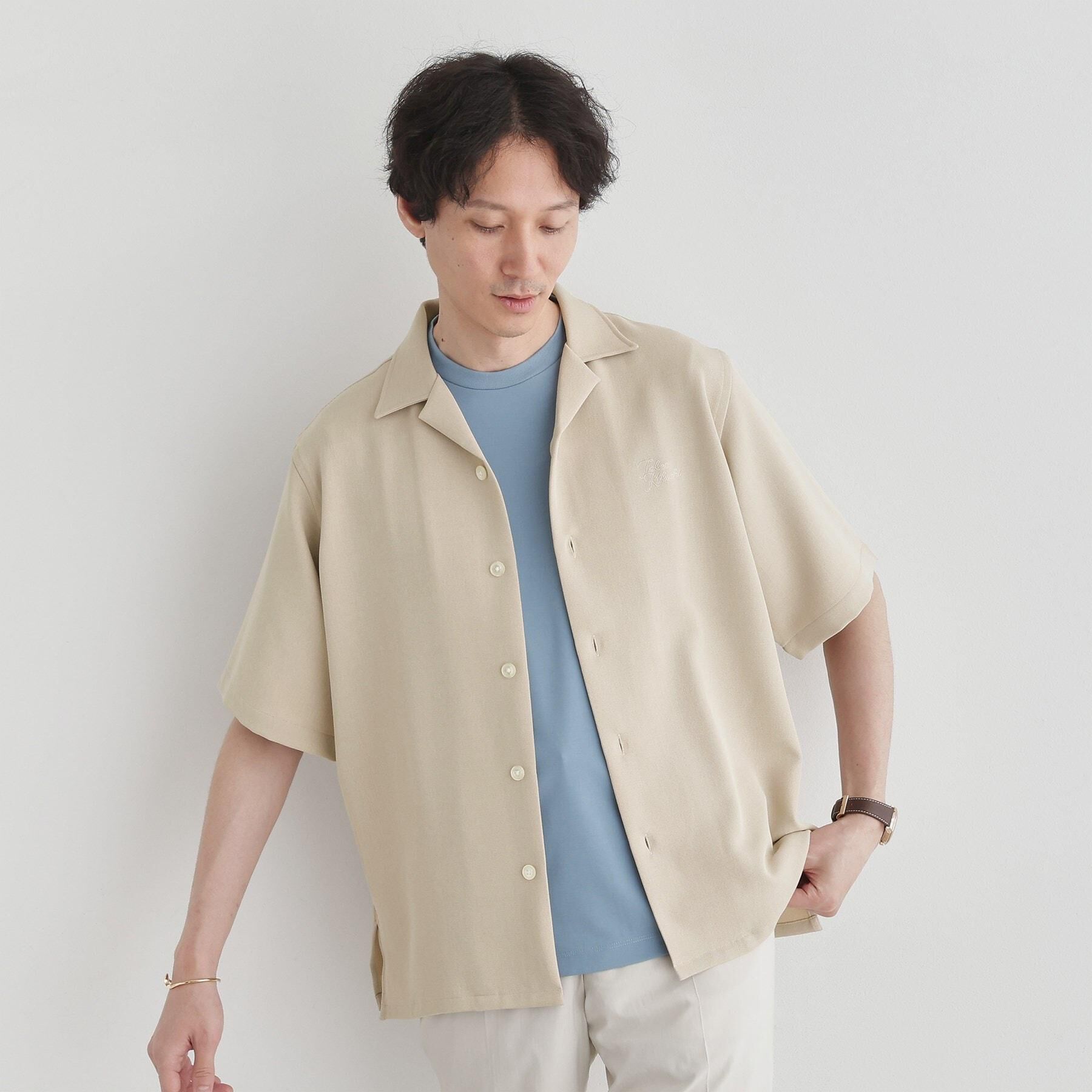 TAKEO KIKUCHI「【LIMITED】ハンドライティングロゴ 1ポイントジャージ半袖シャツ」|シャツ・ブラウス|