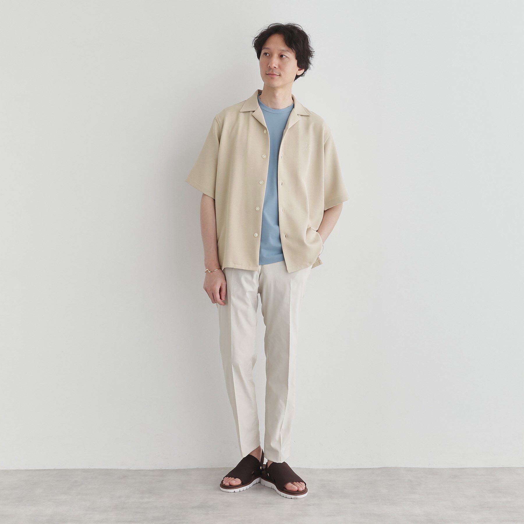 TAKEO KIKUCHI「【LIMITED】ハンドライティングロゴ 1ポイントジャージ半袖シャツ」|シャツ・ブラウス|