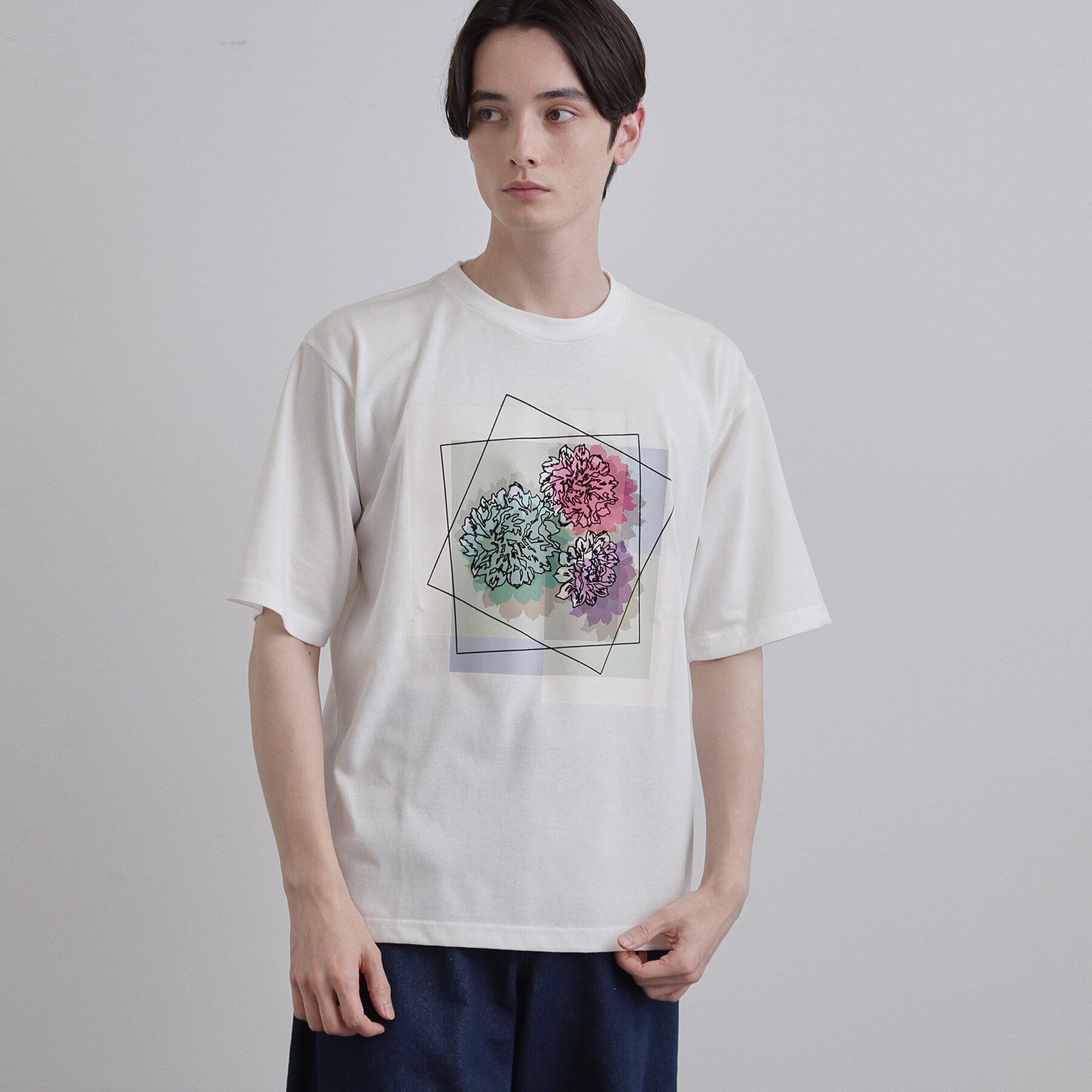 tk.TAKEO KIKUCHI「フラワープリントTシャツ」|Tシャツ・カットソー|