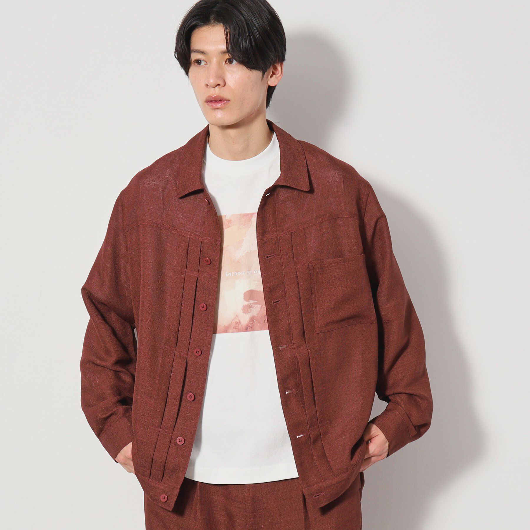 THE SHOP TK「パナマメッシュ シャツジャケット セットアップ可」|ブルゾン・スタジャン|