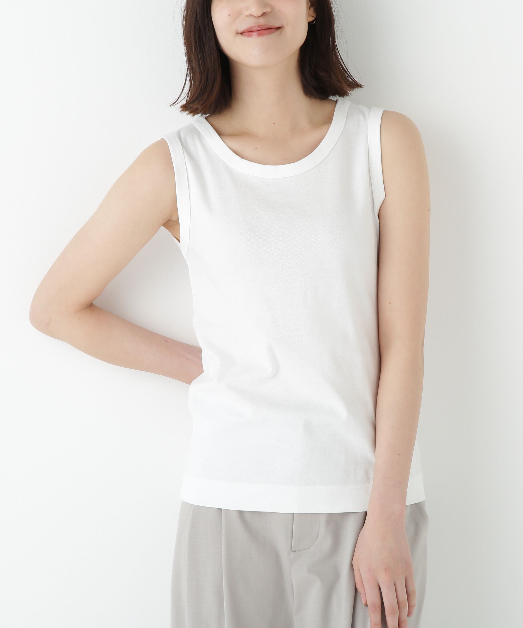  「オーガニックコットンタンクトップ」|Tシャツ・カットソー|ホワイト