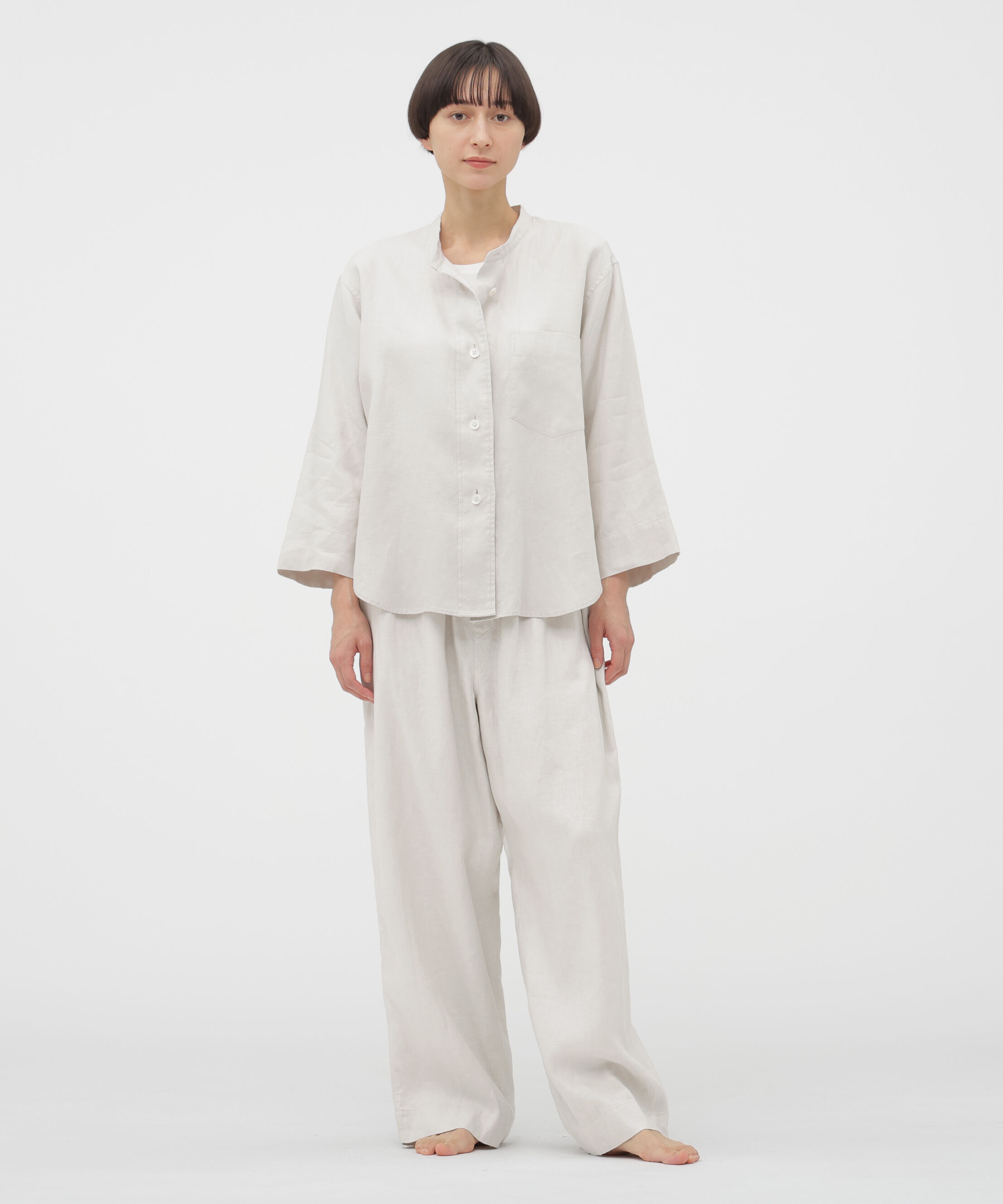 MARGARET HOWELL HOUSEHOLDGOODS「BRUSHED LINEN TWILL TROUSERS」|その他|LIGHT GREY1