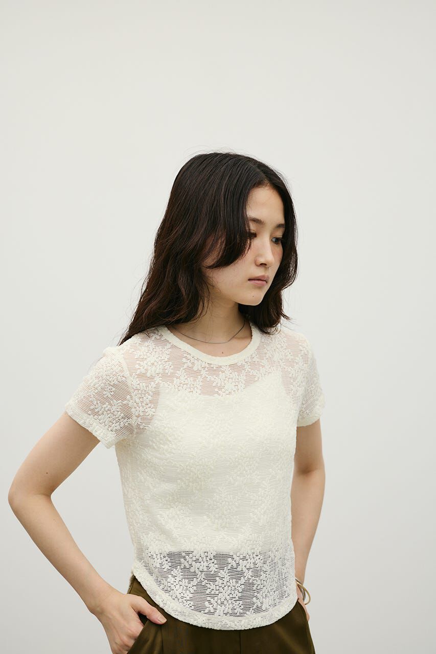 STYLEMIXER「ジャガードレースカットトップ」|Tシャツ・カットソー|