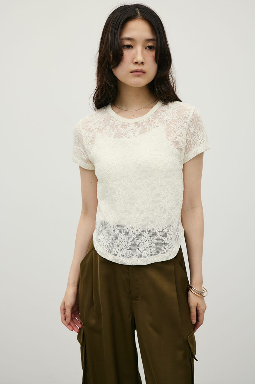 STYLEMIXER「ジャガードレースカットトップ」|Tシャツ・カットソー|