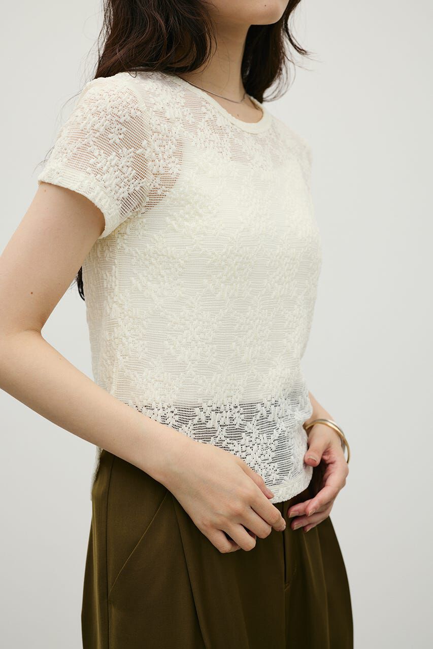 STYLEMIXER「ジャガードレースカットトップ」|Tシャツ・カットソー|