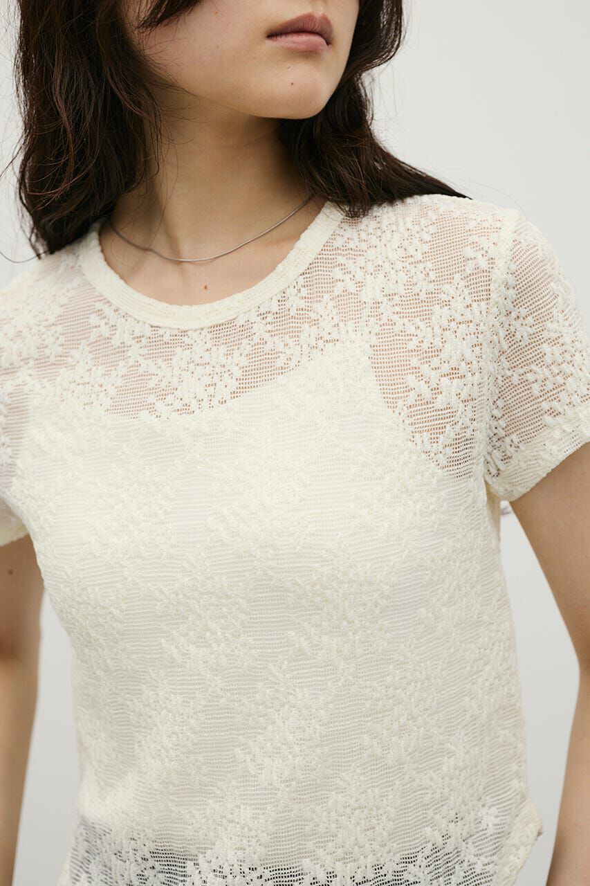 STYLEMIXER「ジャガードレースカットトップ」|Tシャツ・カットソー|