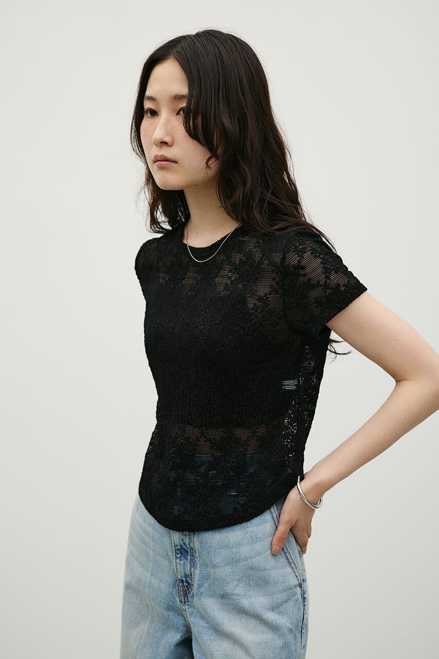 STYLEMIXER「ジャガードレースカットトップ」|Tシャツ・カットソー|