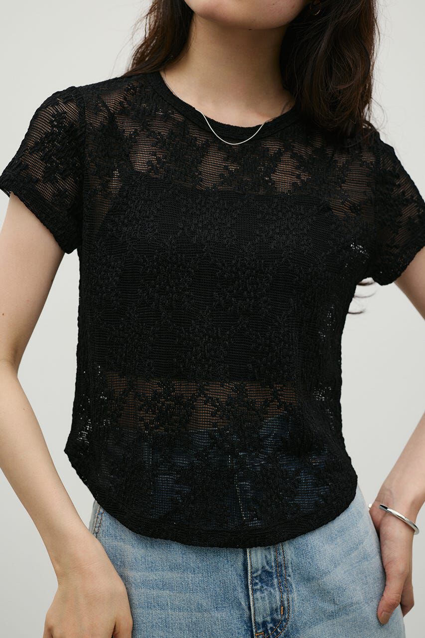 STYLEMIXER「ジャガードレースカットトップ」|Tシャツ・カットソー|