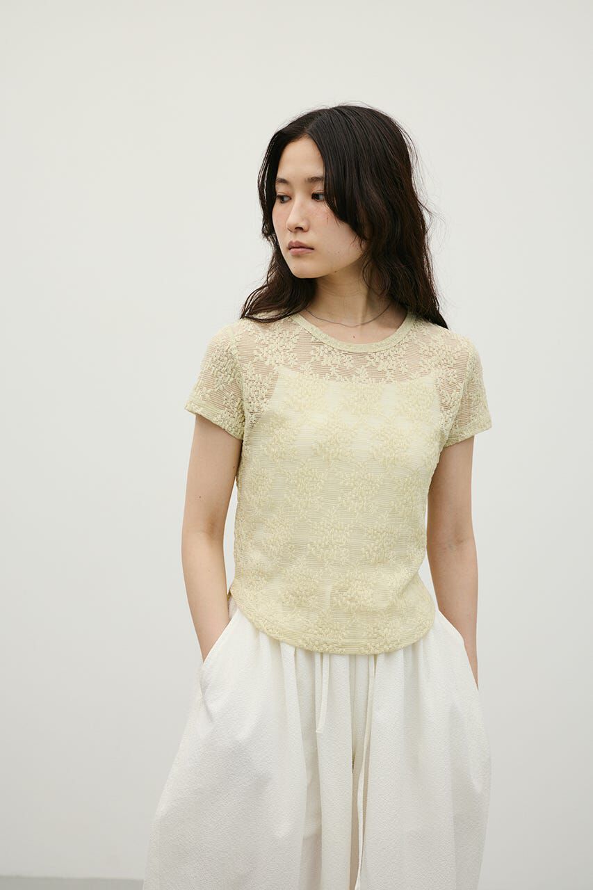 STYLEMIXER「ジャガードレースカットトップ」|Tシャツ・カットソー|MINT