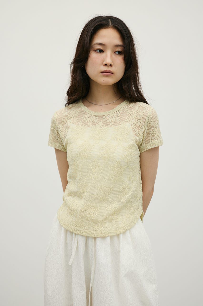 STYLEMIXER「ジャガードレースカットトップ」|Tシャツ・カットソー|